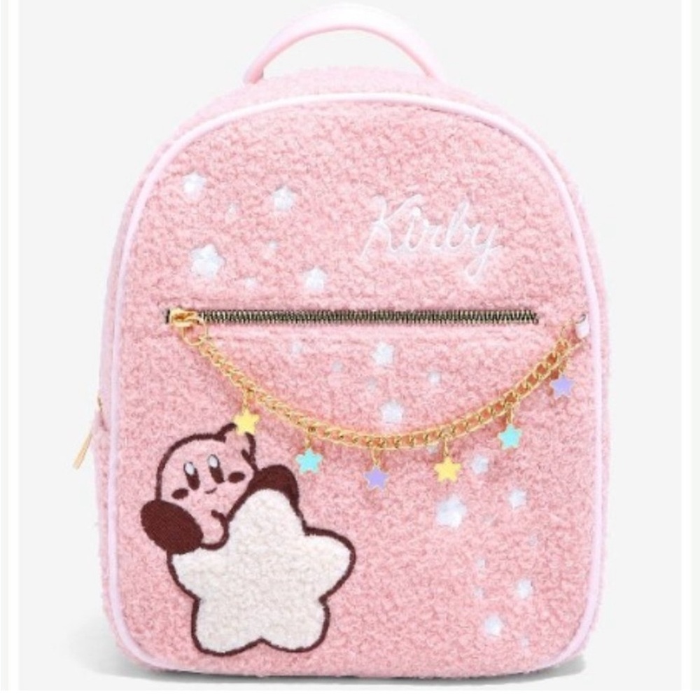 New NWT Nintendo Kirby Warp Star Plush Mini Backpack